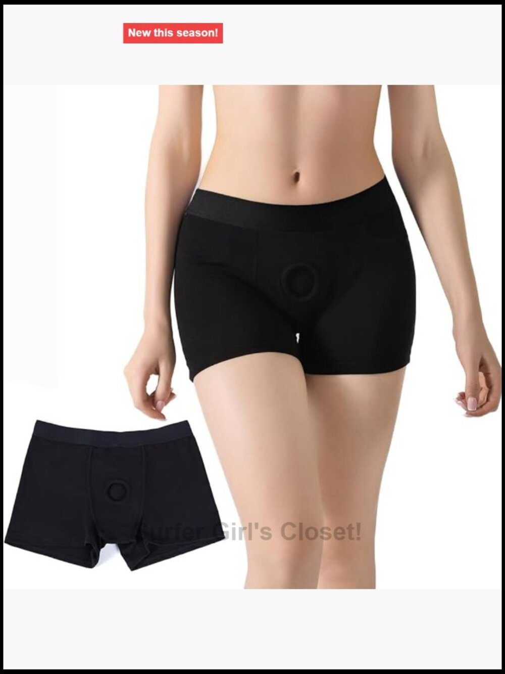 Strapless Boxer Briefs for Women - Silicone Grip Strap Panties, High Stretch